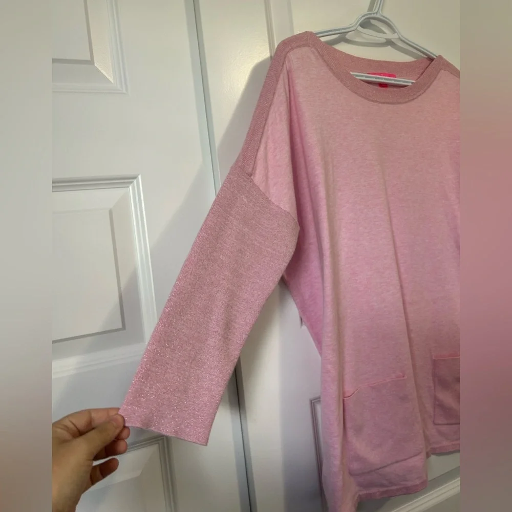 Lilly Pulitzer Cabo Pink Oversized Tunic Sweater with Pockets - Picture 5 of 9